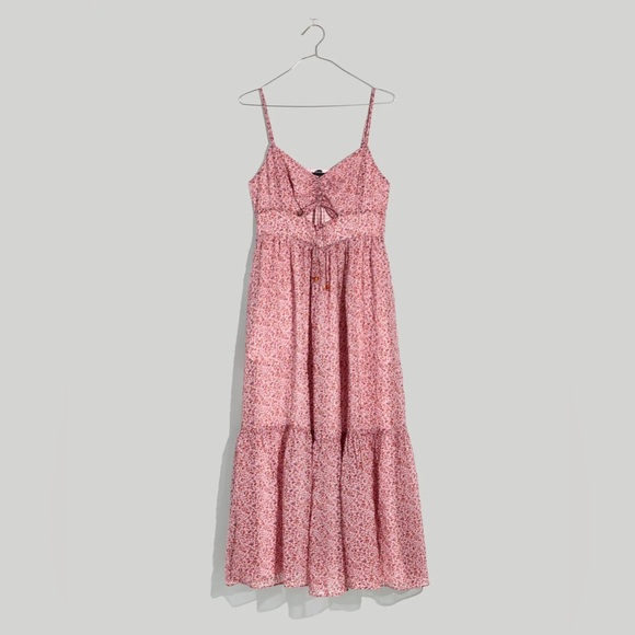 Seersucker Keyhole Tiered Midi Dress in Cottage Garden size 10 NWOT‎ - Picture 1 of 15